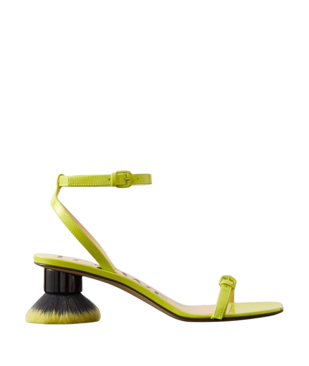 LOEWE Зеленые босоножки из лакированной кожи, фото 1