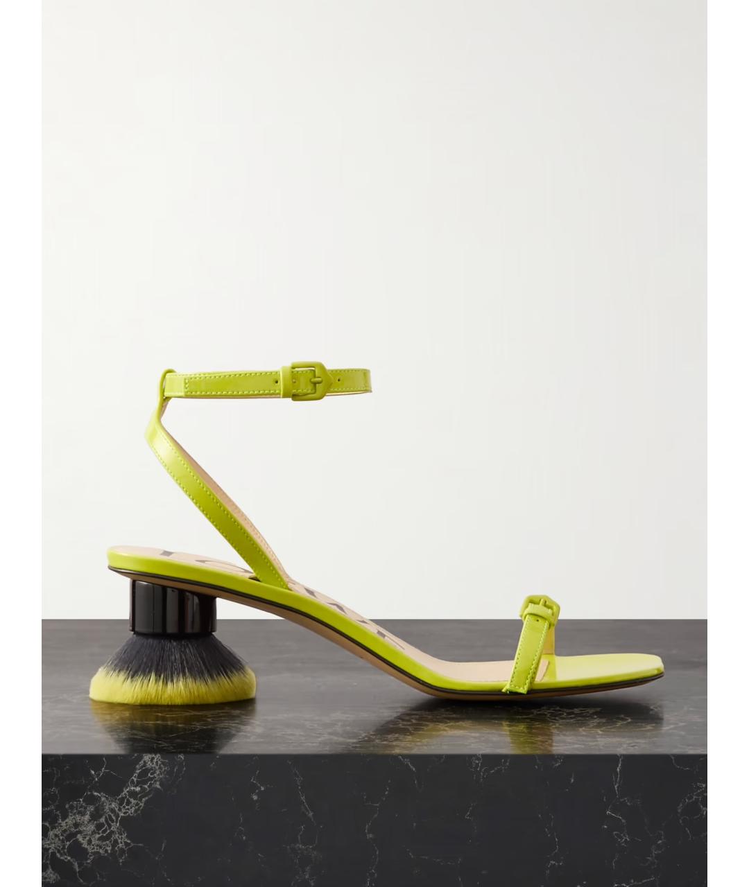 LOEWE Зеленые босоножки из лакированной кожи, фото 5