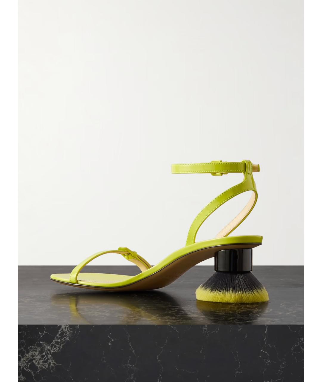 LOEWE Зеленые босоножки из лакированной кожи, фото 3