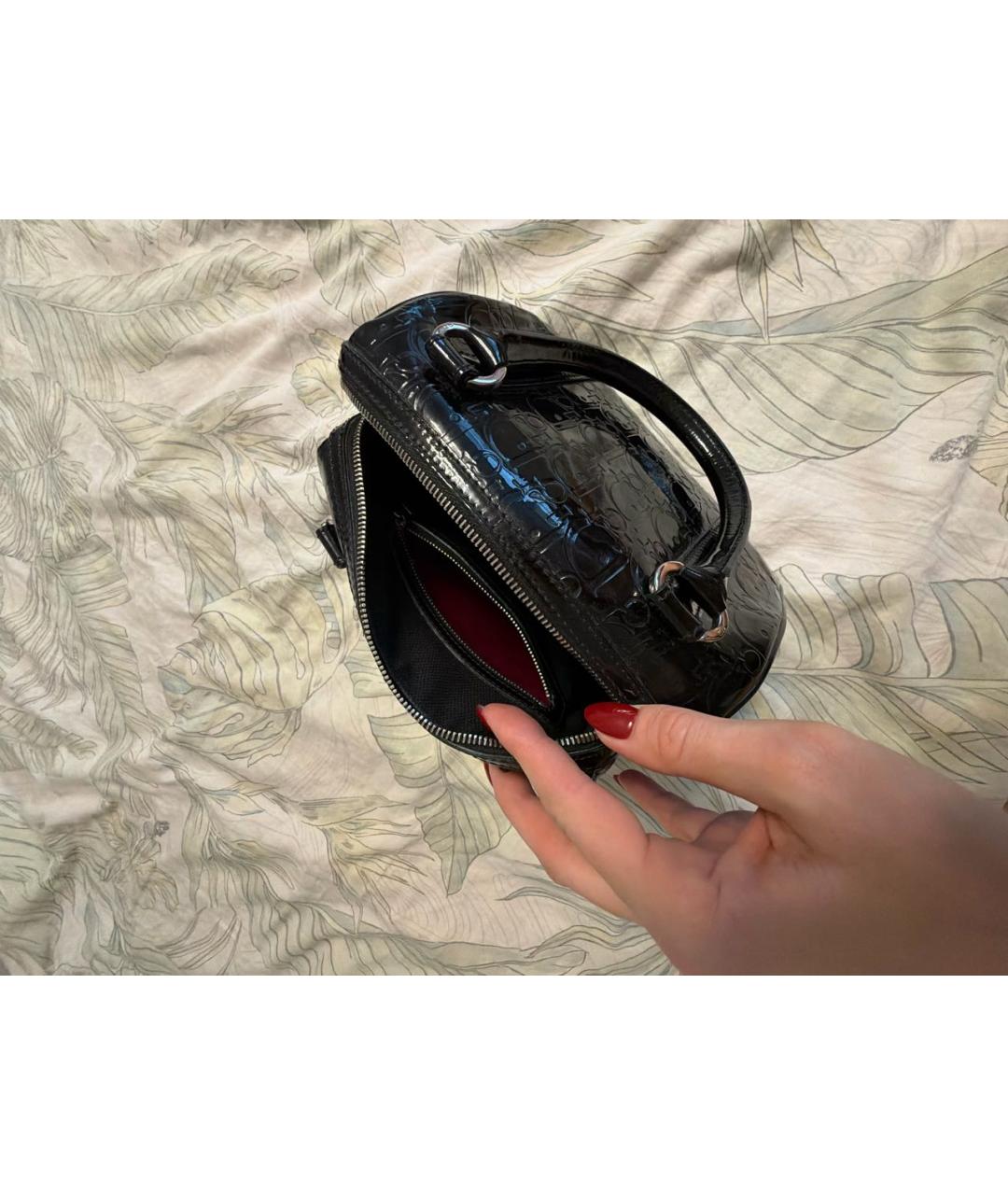 CHRISTIAN DIOR Черная сумка с короткими ручками из лакированной кожи, фото 2