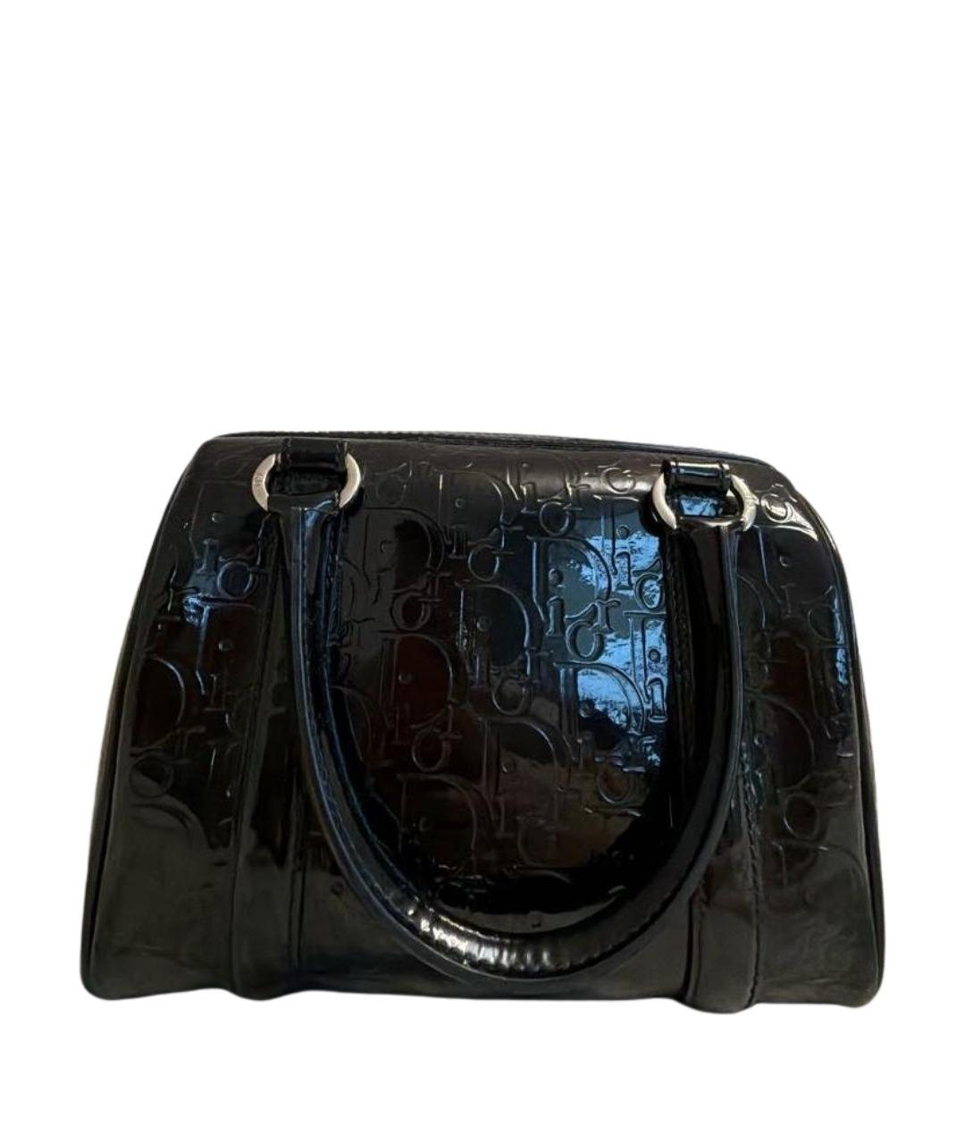 CHRISTIAN DIOR Черная сумка с короткими ручками из лакированной кожи, фото 1