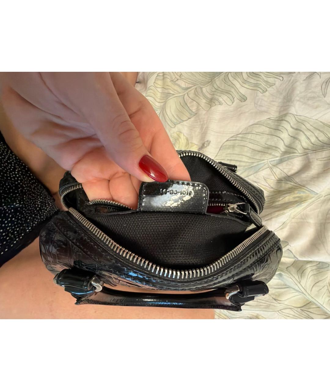 CHRISTIAN DIOR Черная сумка с короткими ручками из лакированной кожи, фото 5