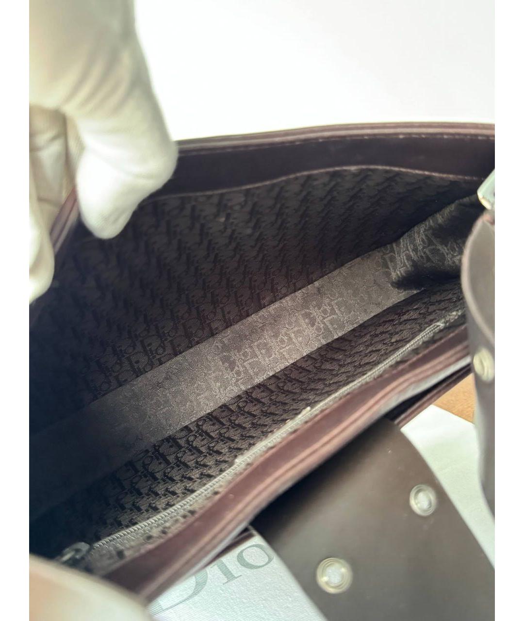 CHRISTIAN DIOR Коричневая кожаная сумка через плечо, фото 8