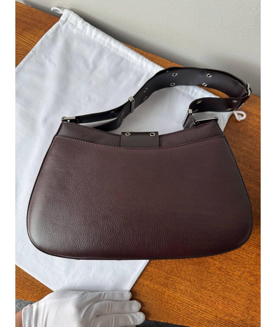 CHRISTIAN DIOR Коричневая кожаная сумка через плечо, фото 4