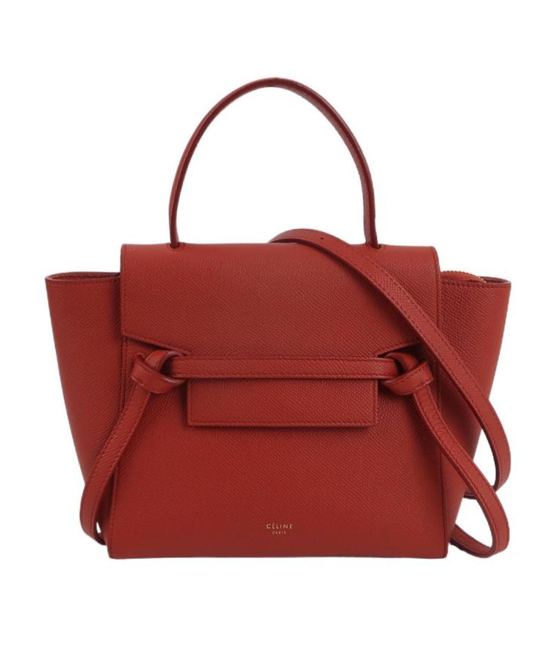 CELINE Красная кожаная сумка через плечо, фото 1