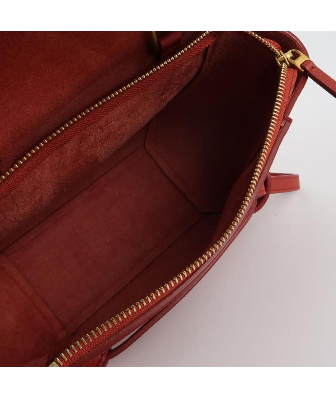 CELINE Красная кожаная сумка через плечо, фото 6