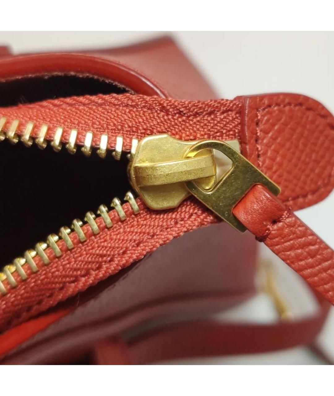 CELINE Красная кожаная сумка через плечо, фото 8