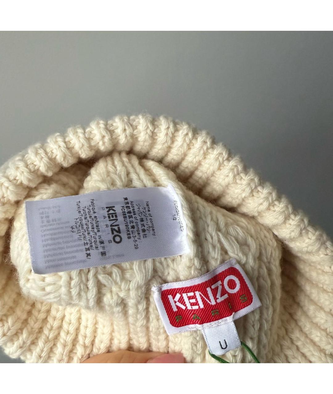 KENZO Бежевая шапка, фото 4