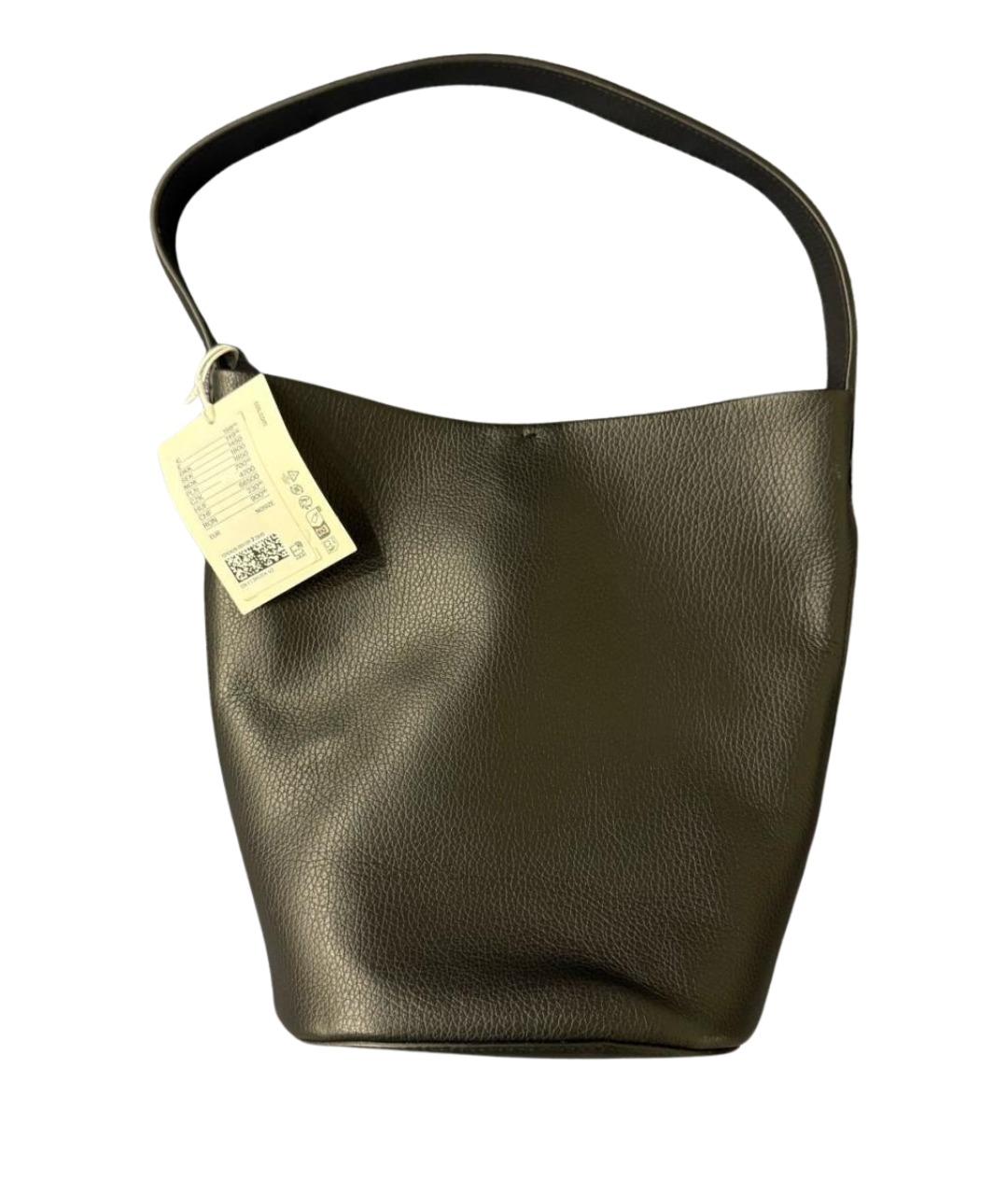 COS Черная кожаная сумка тоут, фото 10