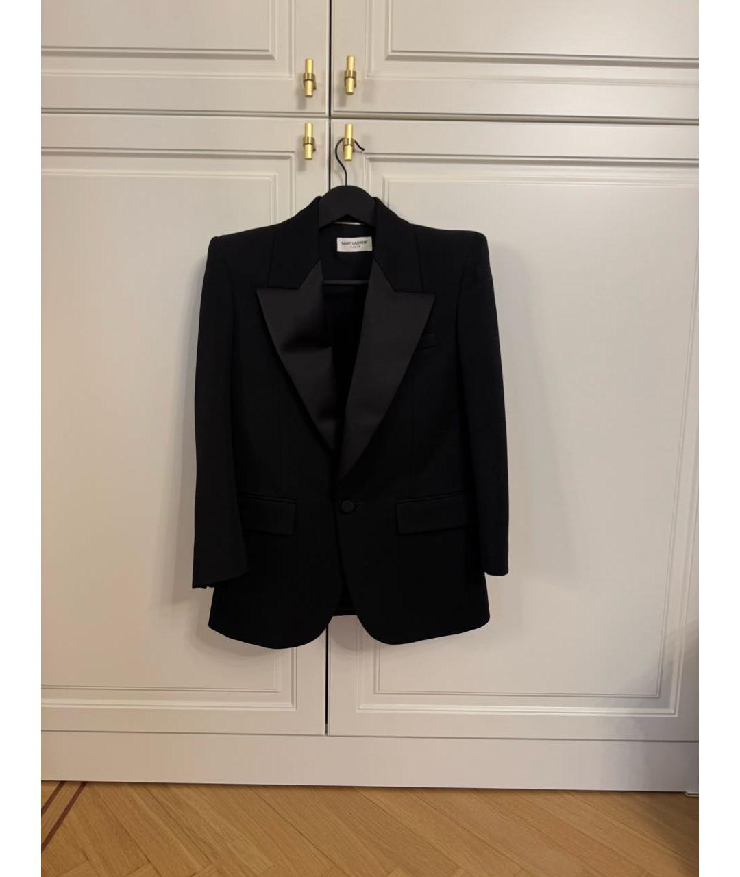 SAINT LAURENT Черный хлопковый жакет/пиджак, фото 5