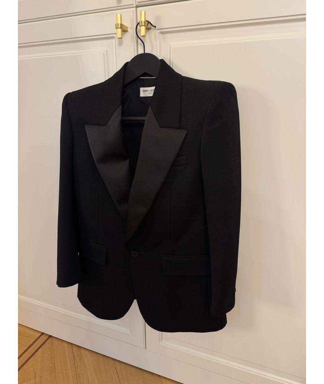 SAINT LAURENT Черный хлопковый жакет/пиджак, фото 4