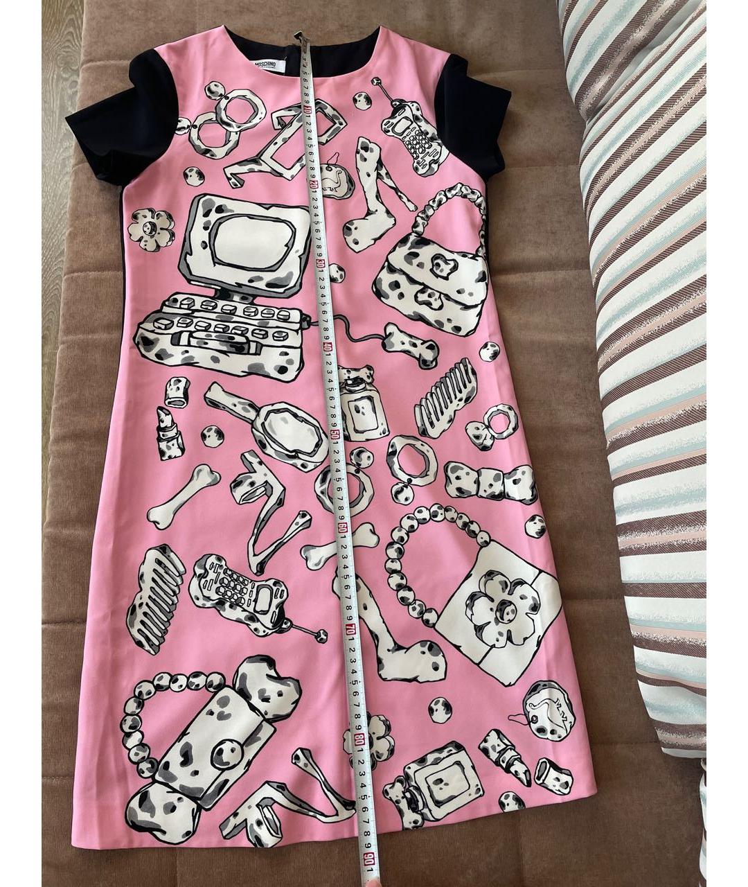 LOVE MOSCHINO Коралловое полиэстеровое повседневное платье, фото 5