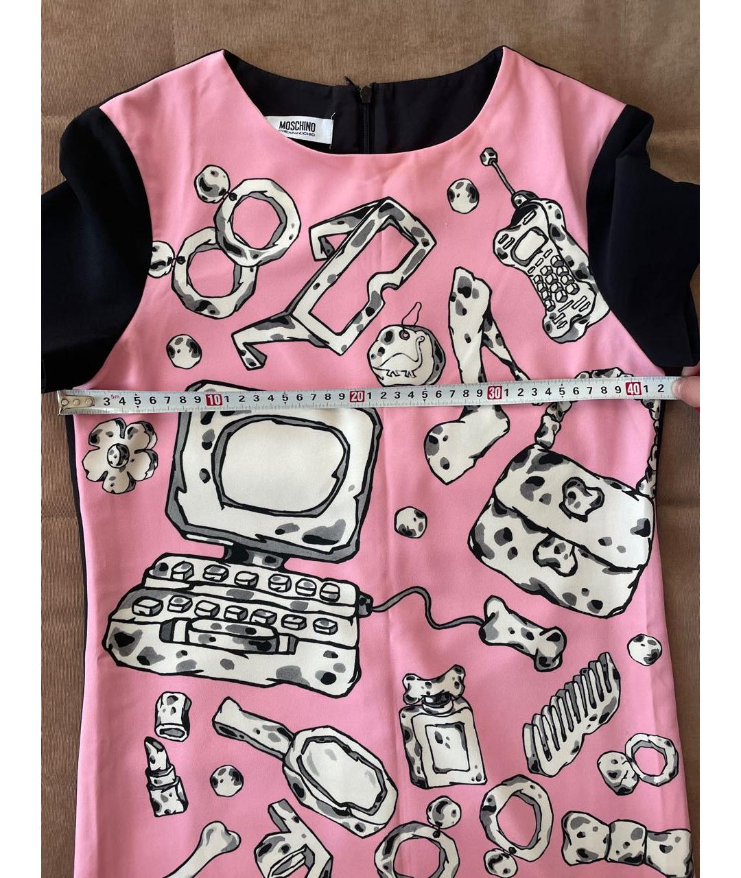 LOVE MOSCHINO Коралловое полиэстеровое повседневное платье, фото 3