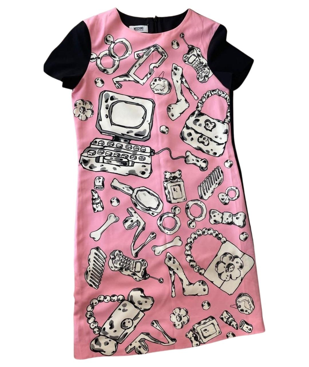 LOVE MOSCHINO Коралловое полиэстеровое повседневное платье, фото 1