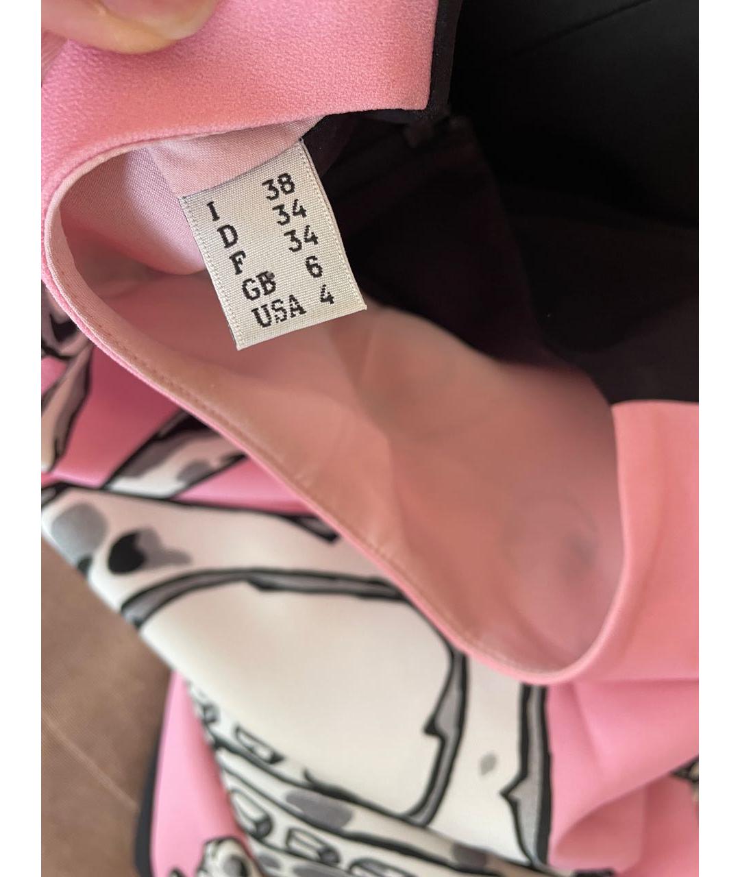 LOVE MOSCHINO Коралловое полиэстеровое повседневное платье, фото 4