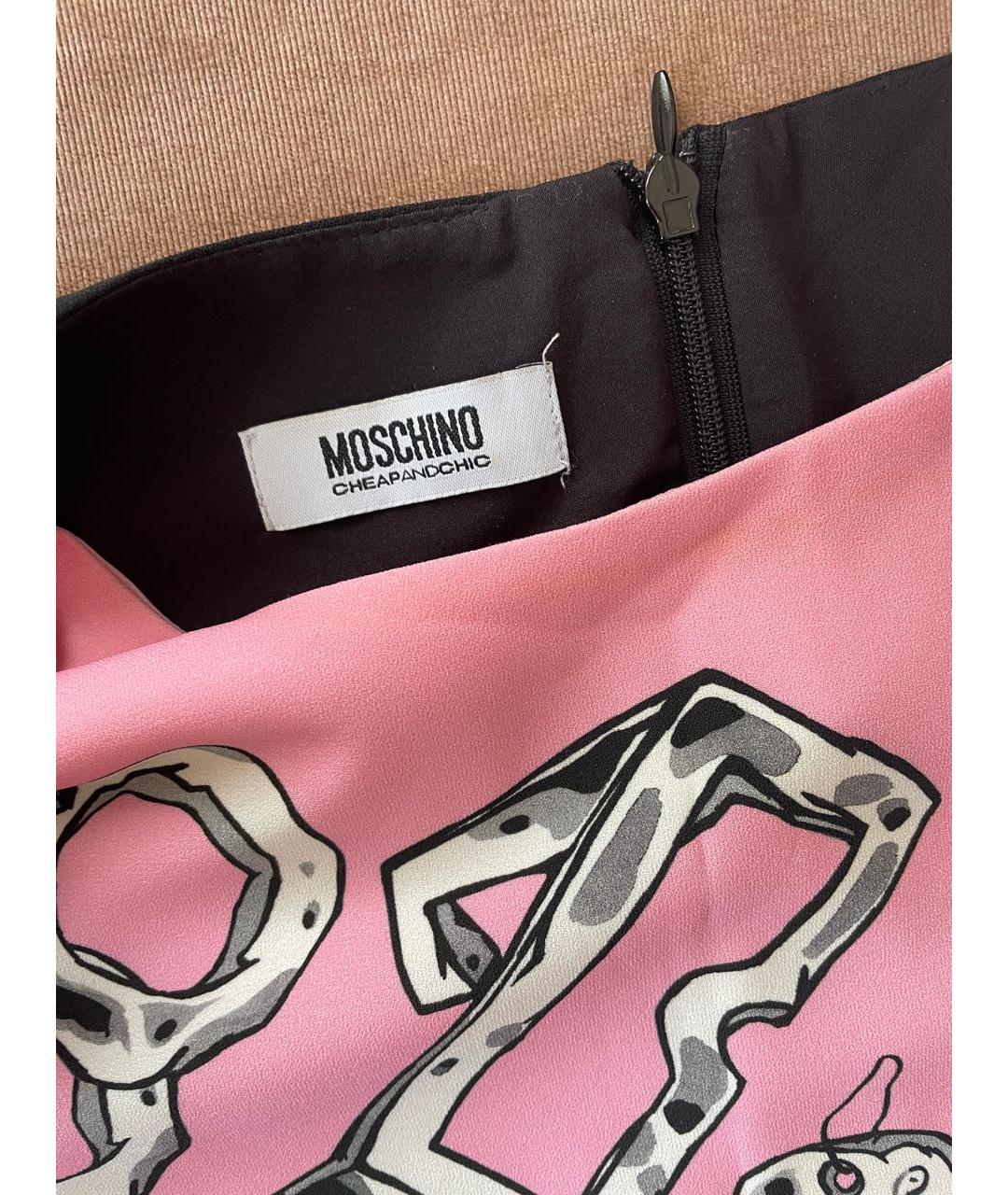 LOVE MOSCHINO Коралловое полиэстеровое повседневное платье, фото 6