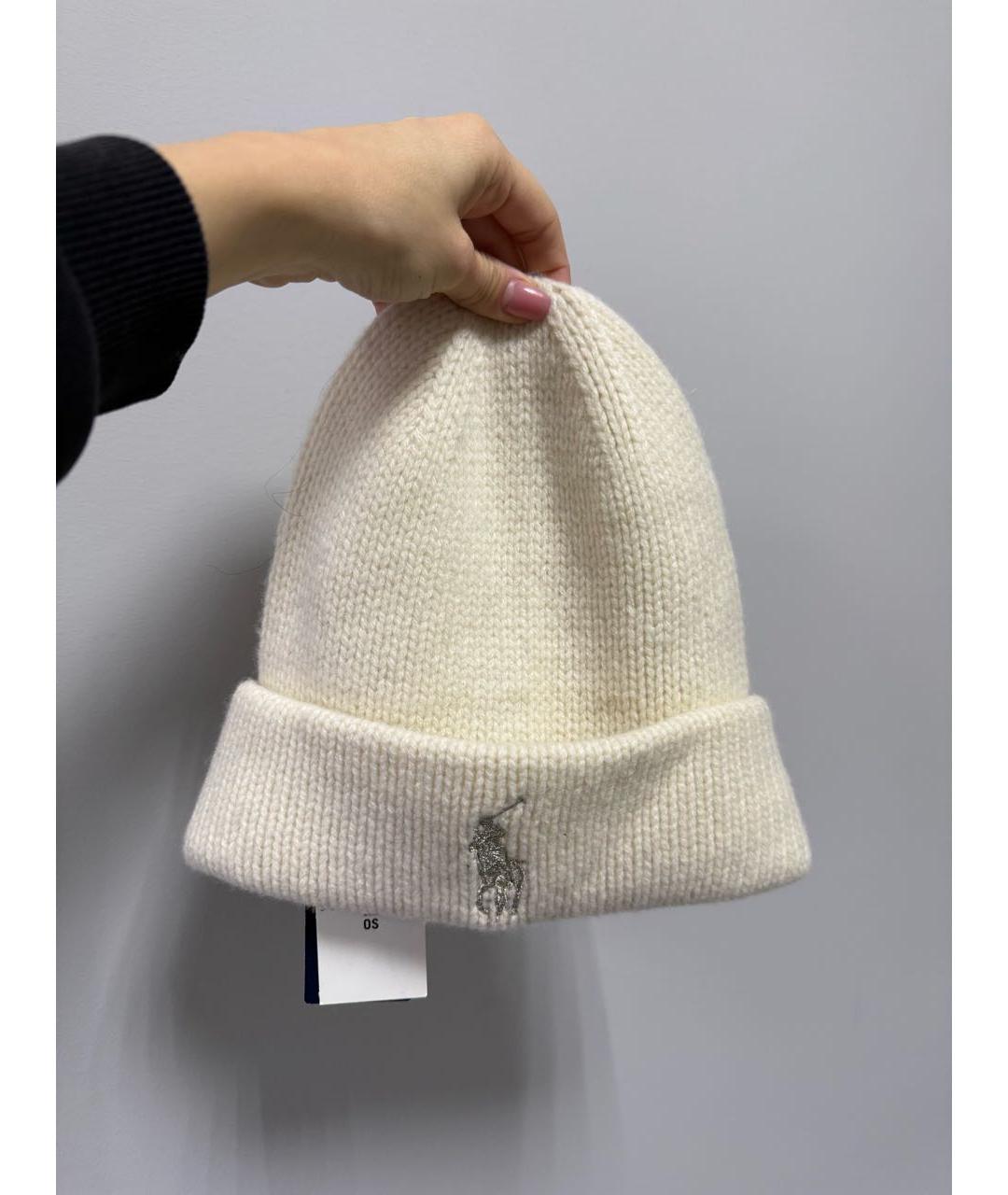 POLO RALPH LAUREN Белая шерстяная шапка, фото 5