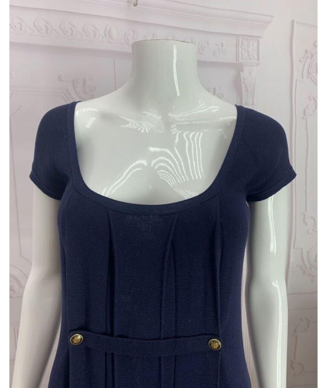 JO NO FUI Темно-синее хлопковое повседневное платье, фото 6