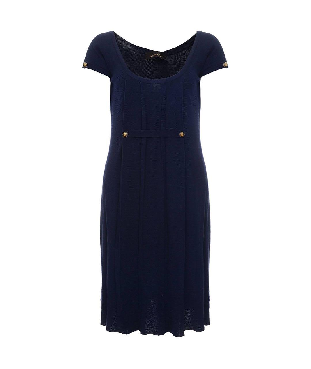 JO NO FUI Темно-синее хлопковое повседневное платье, фото 1