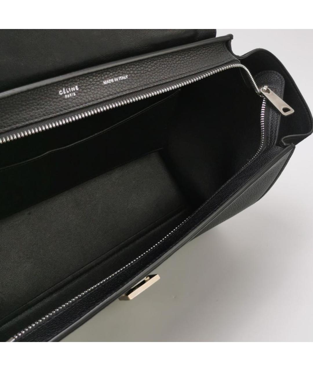 CELINE Черная кожаная сумка через плечо, фото 6