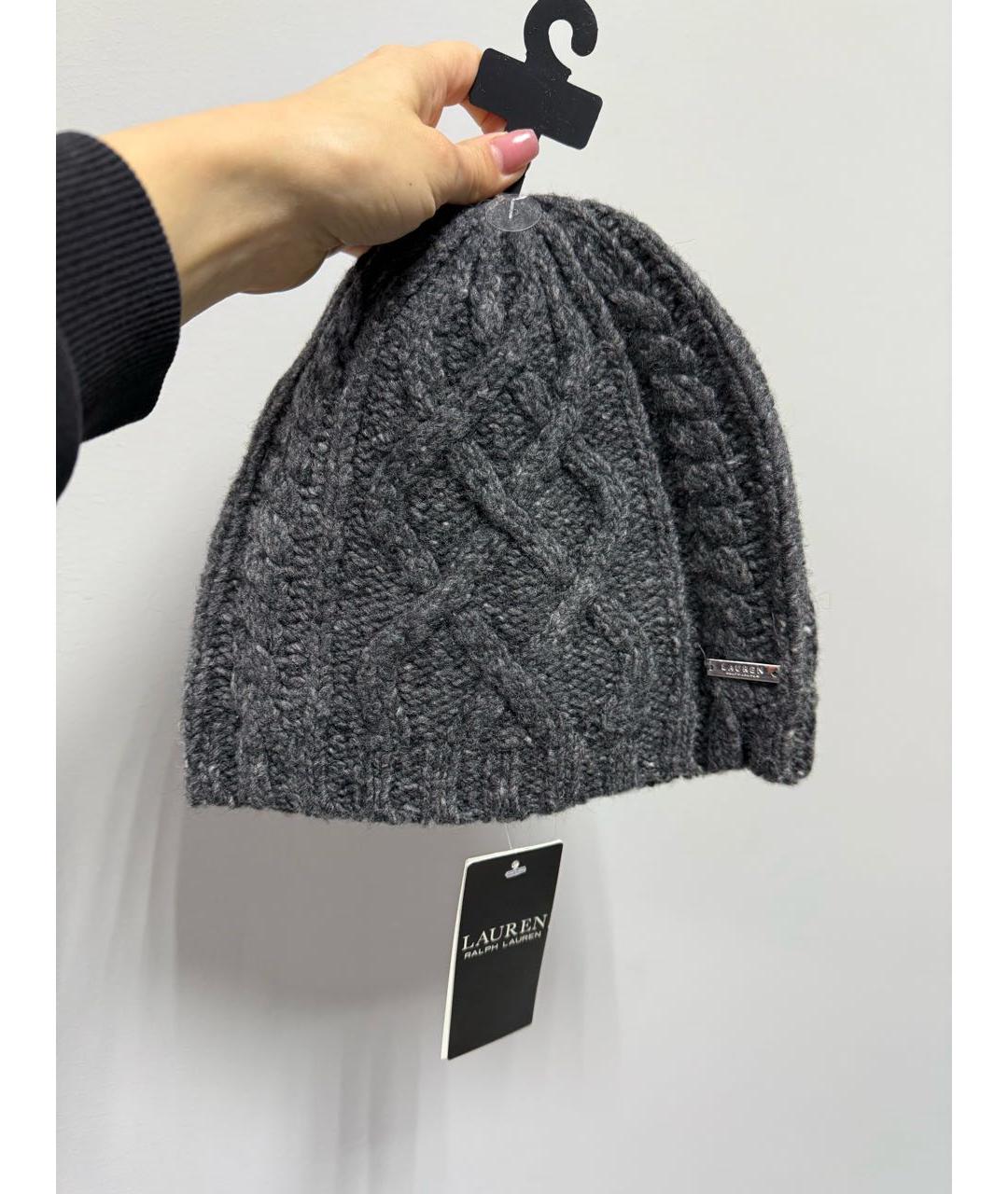 RALPH LAUREN Серая шерстяная шапка, фото 5