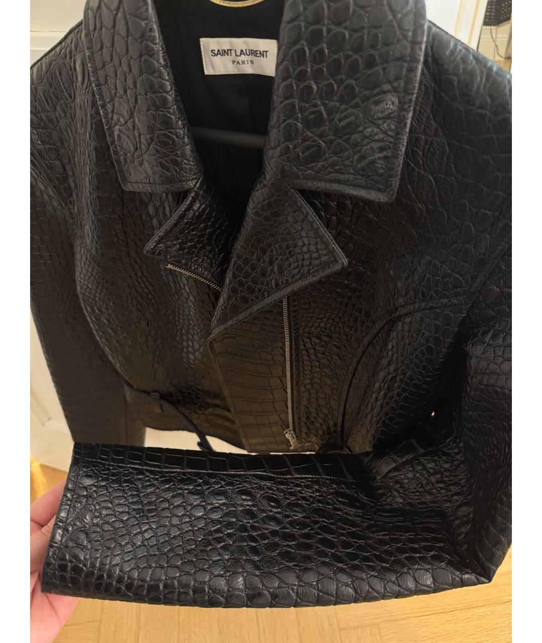 SAINT LAURENT Черная кожаная куртка, фото 4