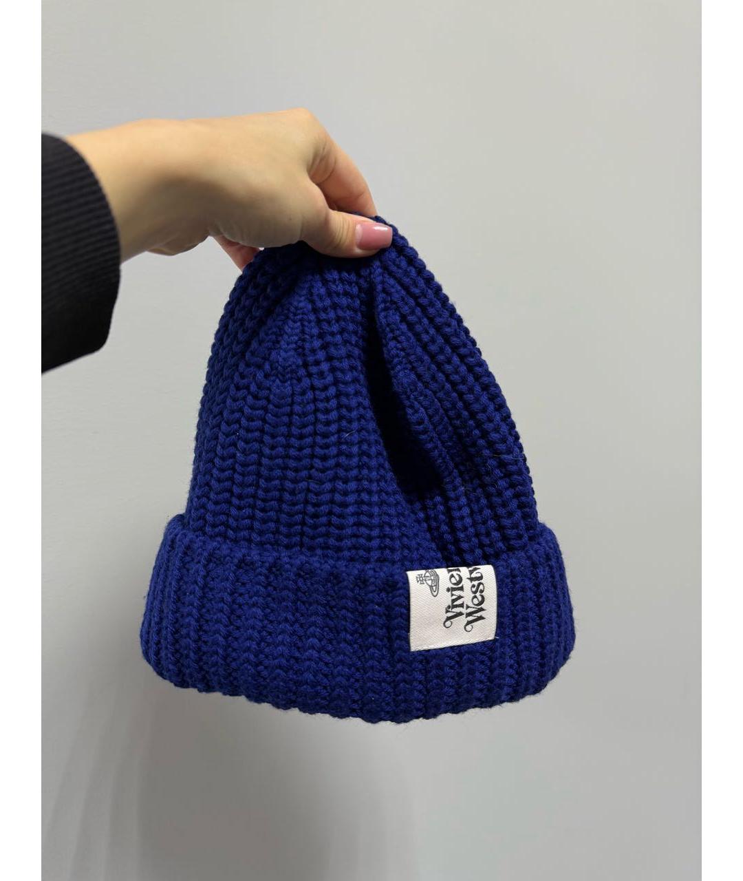 VIVIENNE WESTWOOD Темно-синяя шапка, фото 4