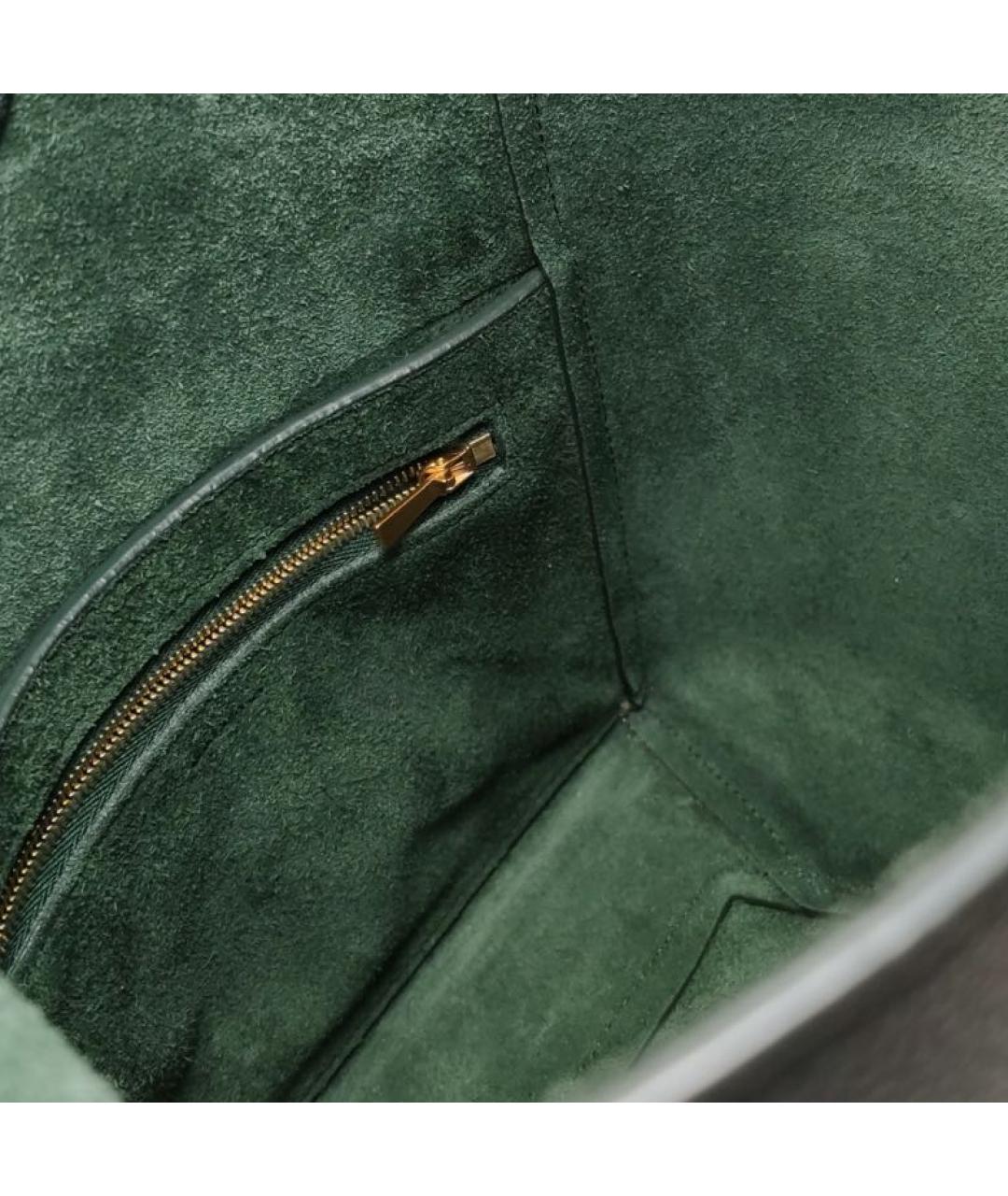 CELINE Зеленая кожаная сумка через плечо, фото 8
