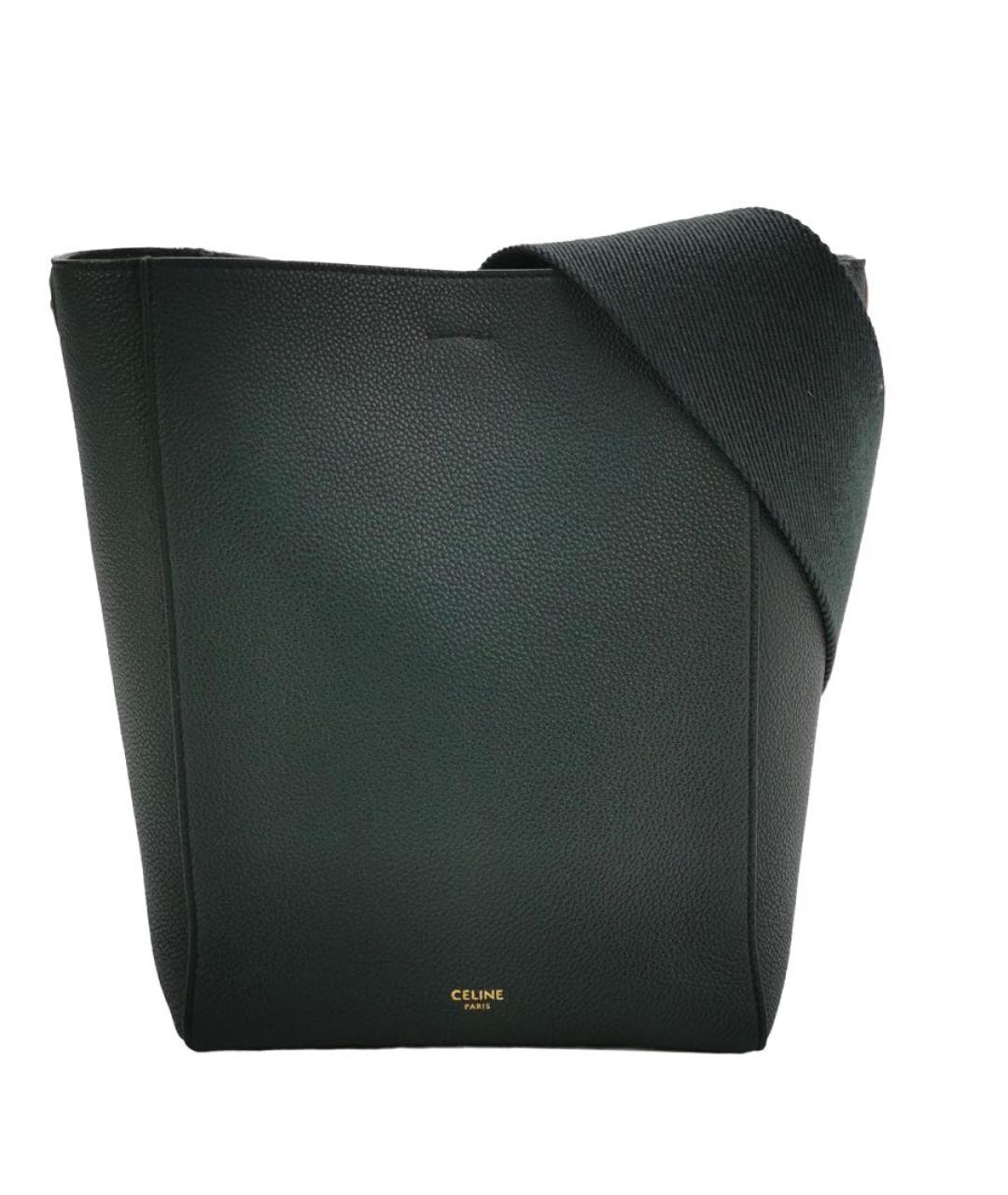CELINE Зеленая кожаная сумка через плечо, фото 1