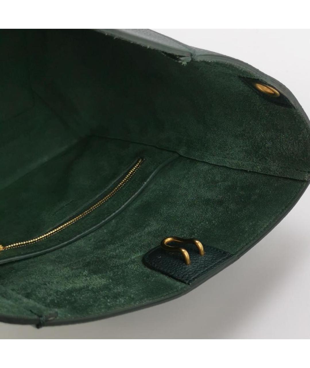 CELINE Зеленая кожаная сумка через плечо, фото 6