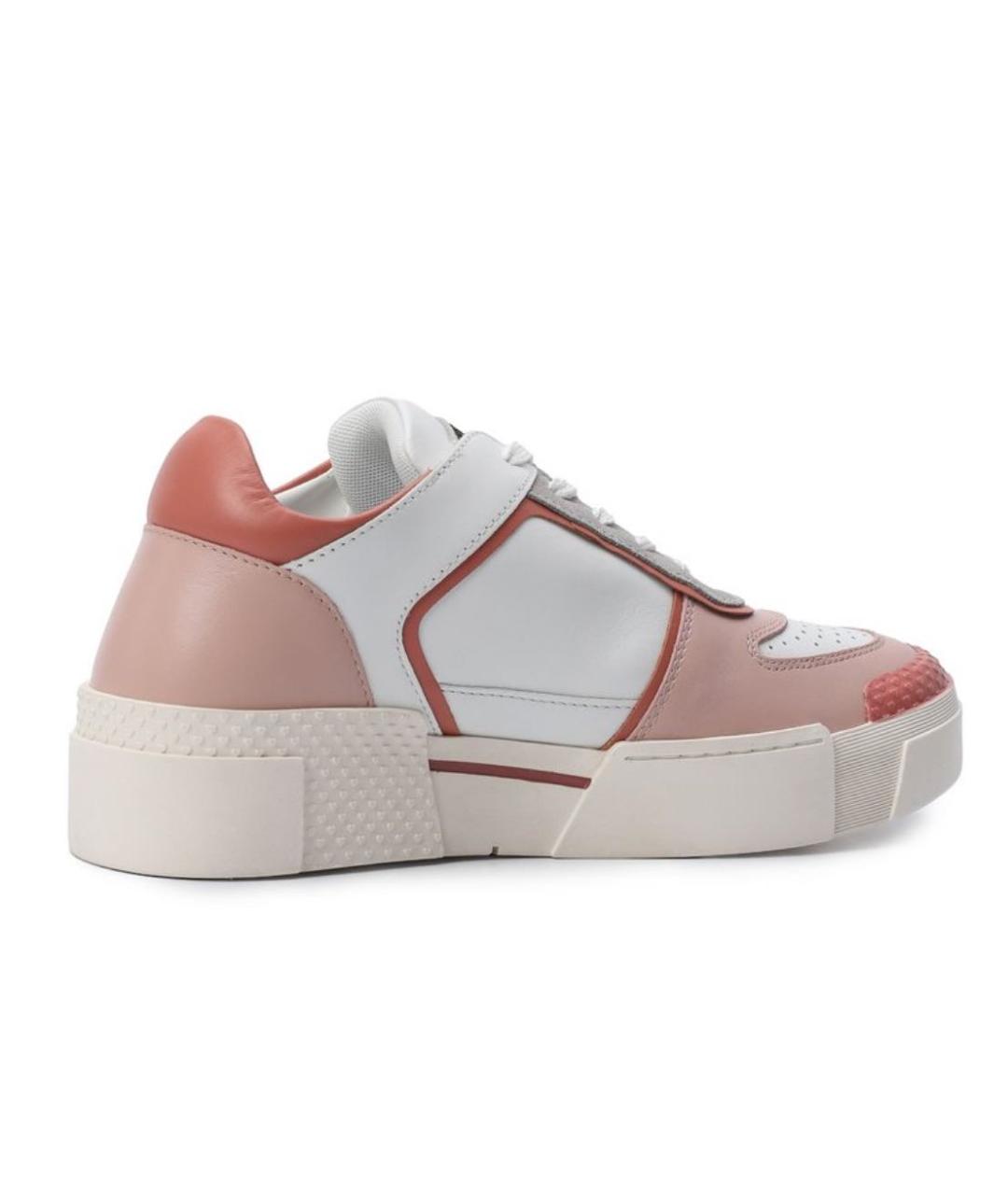 LOVE MOSCHINO Розовые кожаные кеды, фото 2