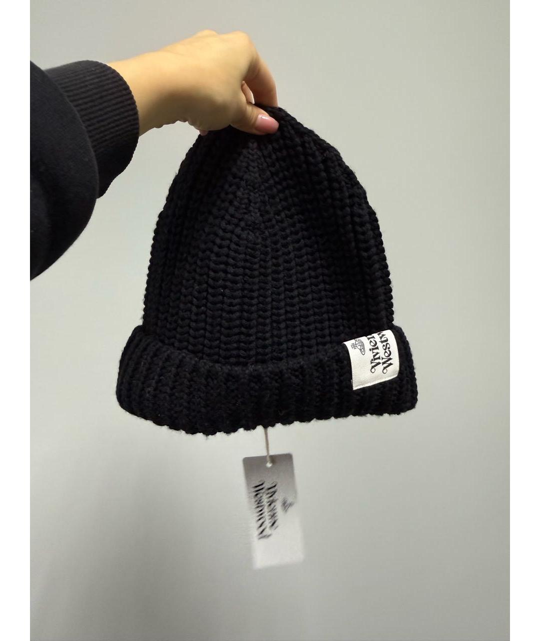 VIVIENNE WESTWOOD Черная шерстяная шапка, фото 5