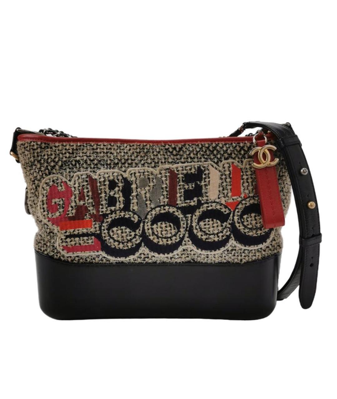 CHANEL Черная твидовая сумка через плечо, фото 1