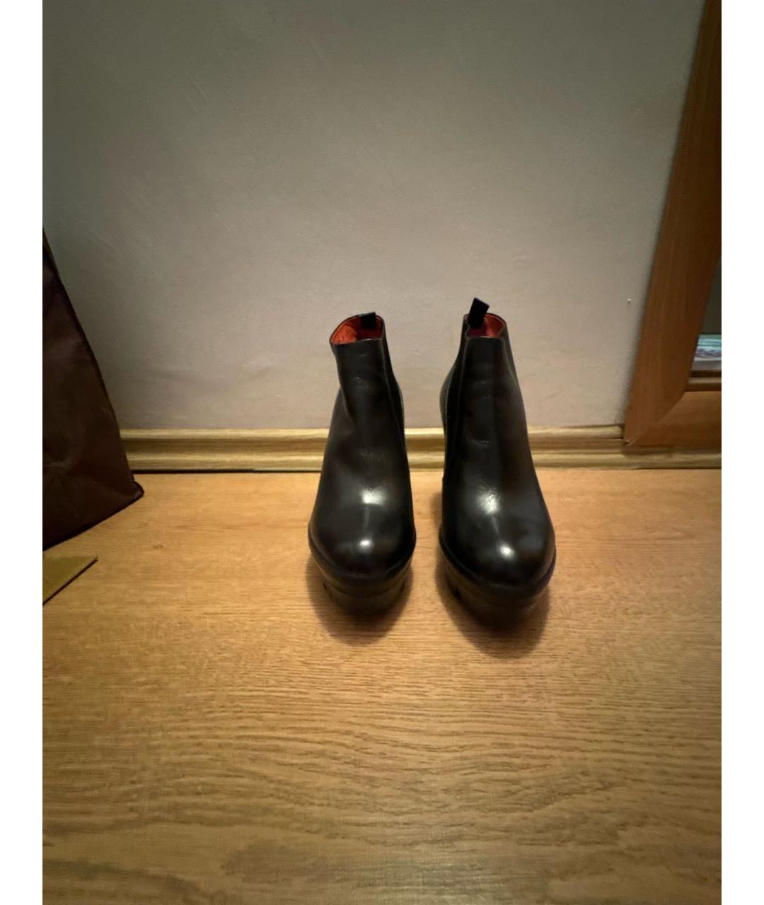 SANTONI Черные кожаные ботильоны, фото 2