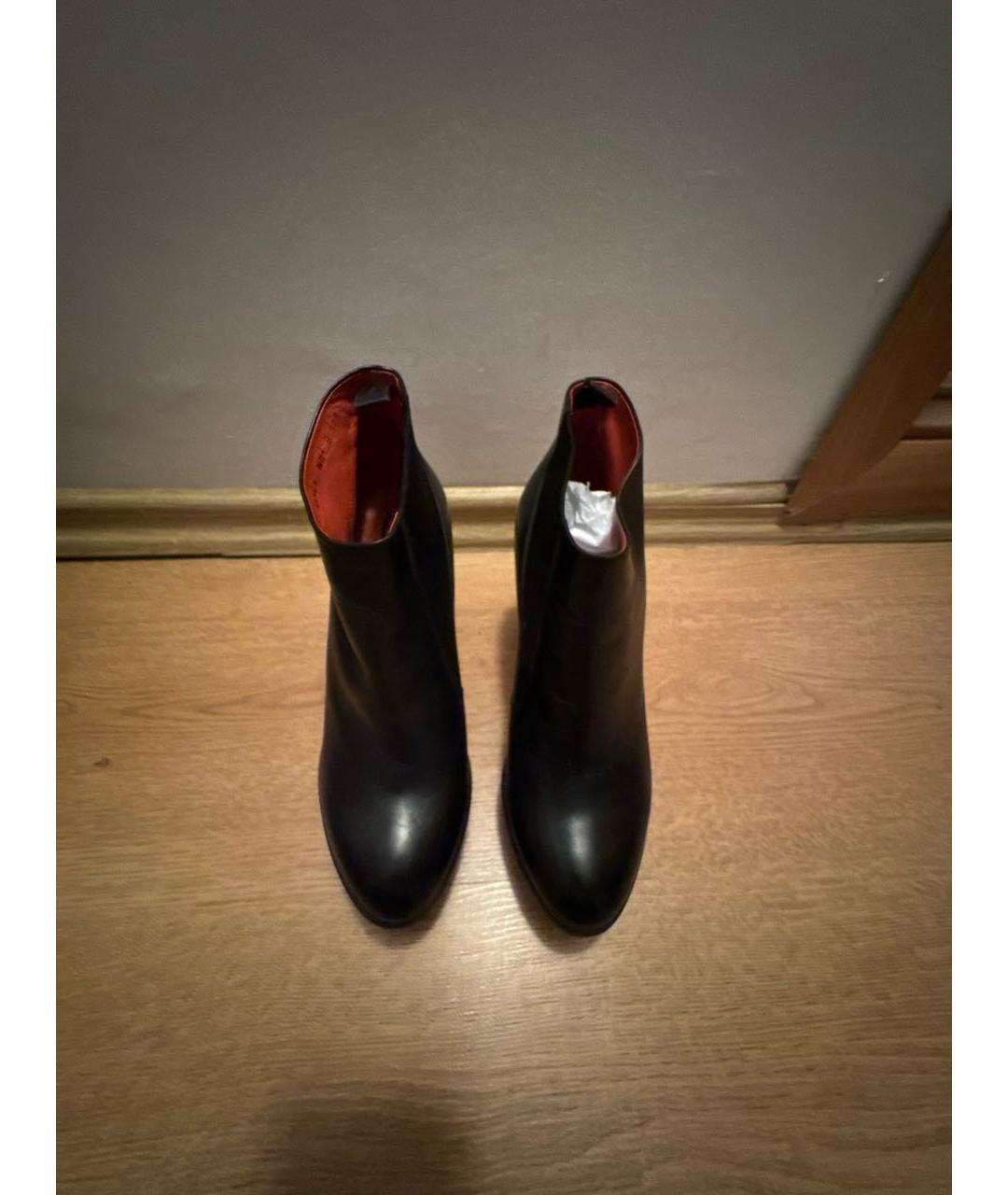 SANTONI Черные кожаные ботильоны, фото 3