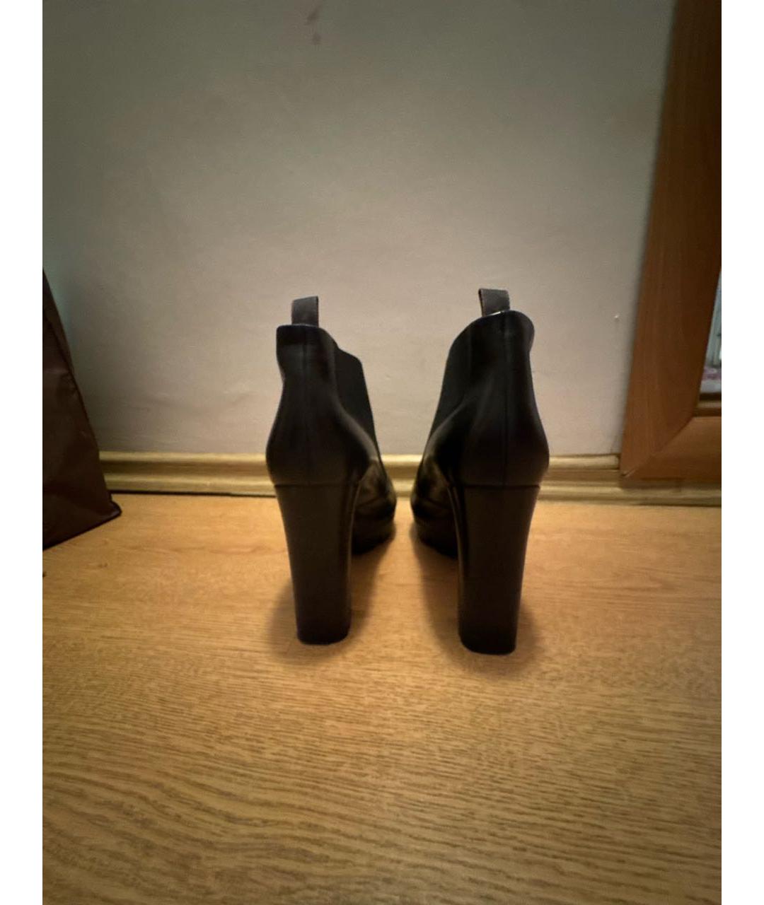 SANTONI Черные кожаные ботильоны, фото 4