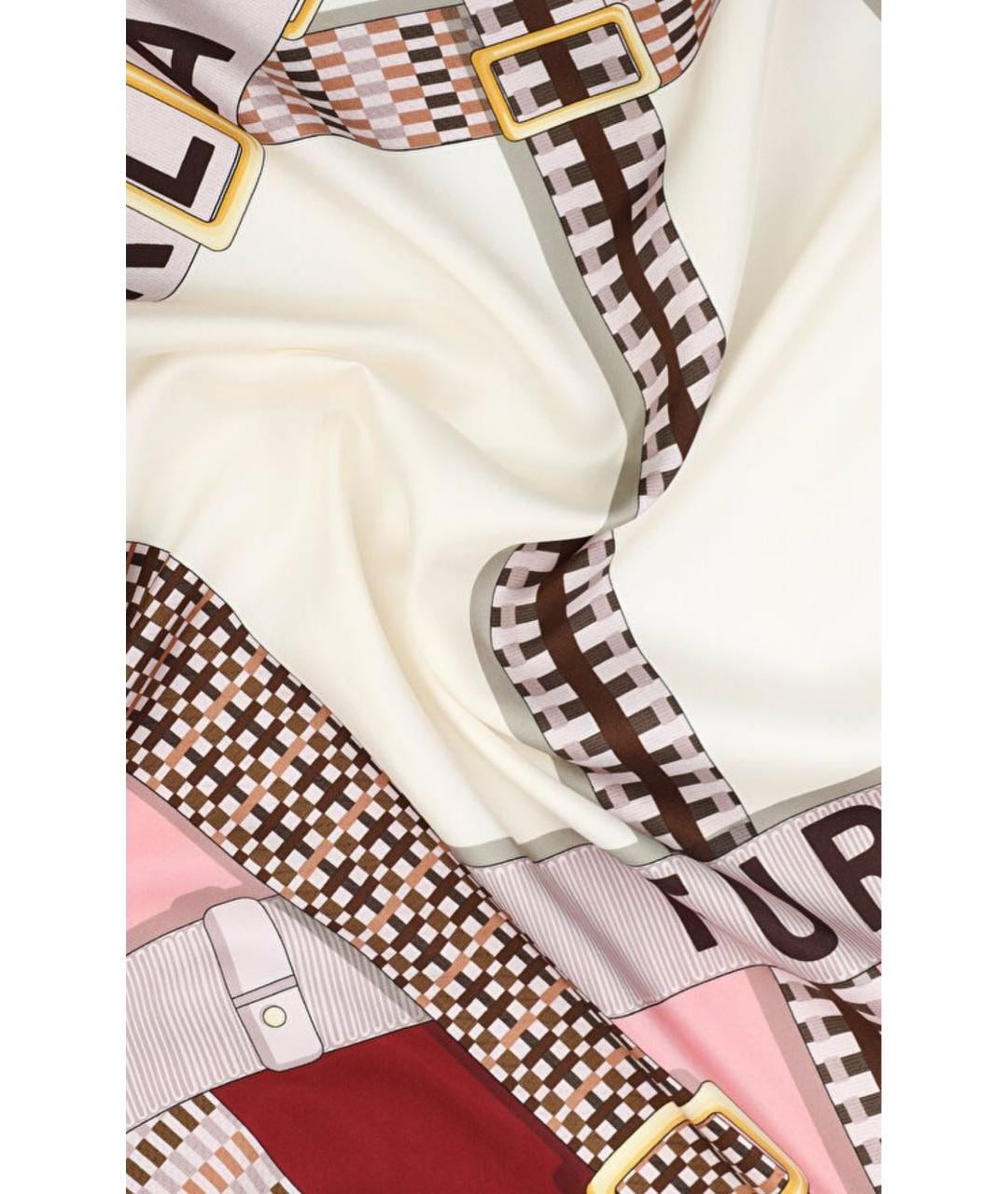 FURLA Бордовый шелковый платок, фото 3