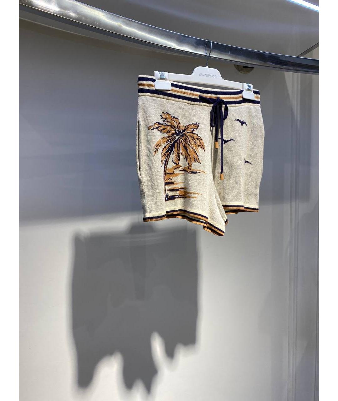 ZIMMERMANN Бежевые хлопко-эластановые шорты, фото 3