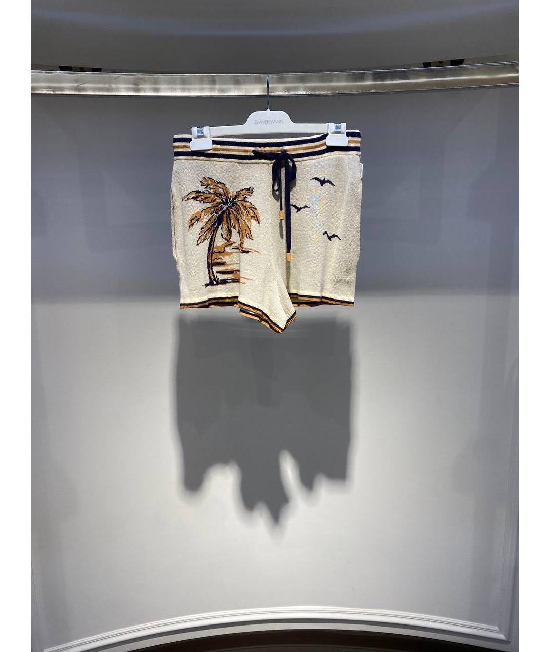 ZIMMERMANN Бежевые хлопко-эластановые шорты, фото 2