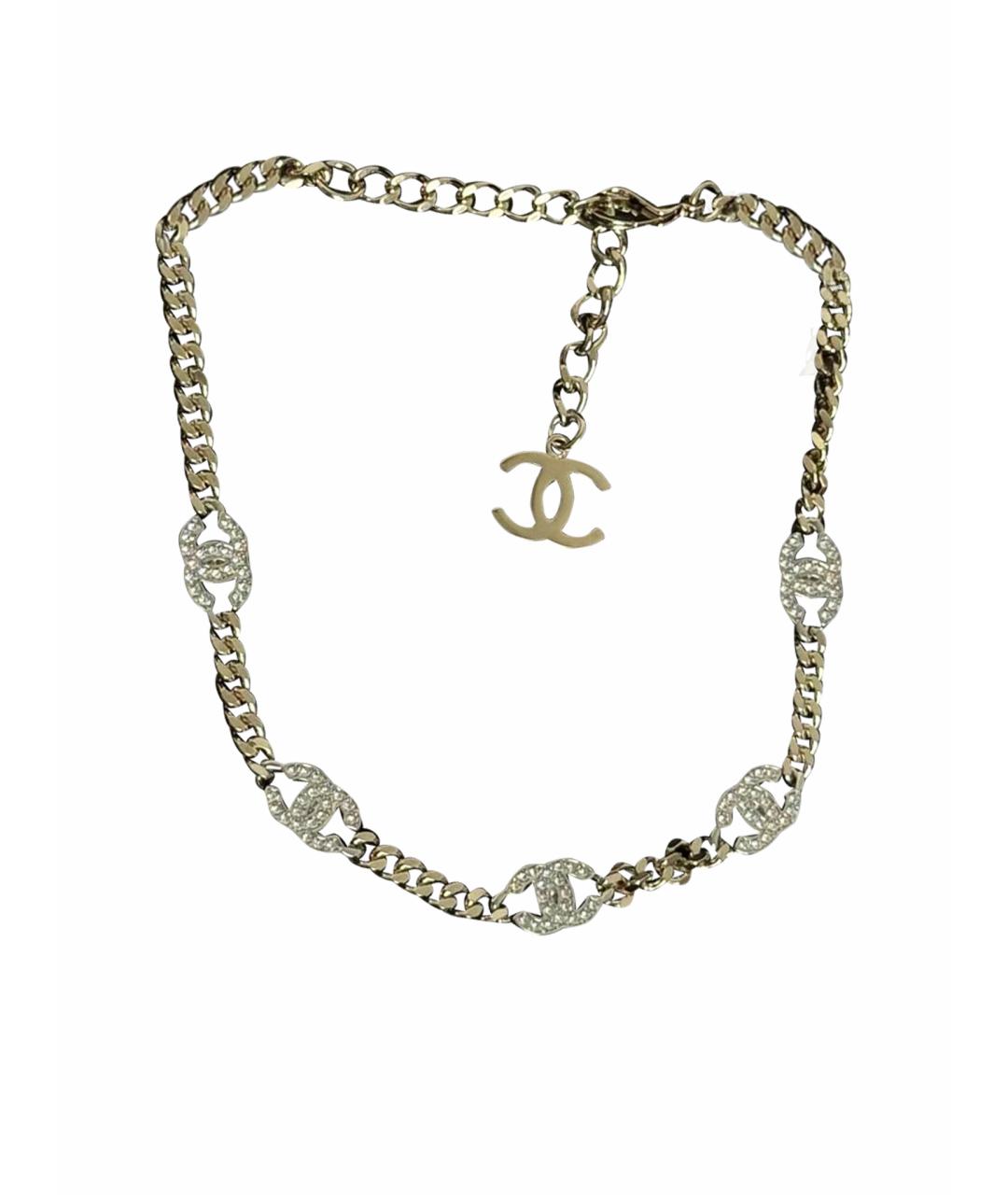 CHANEL Золотой металлический чокер, фото 1