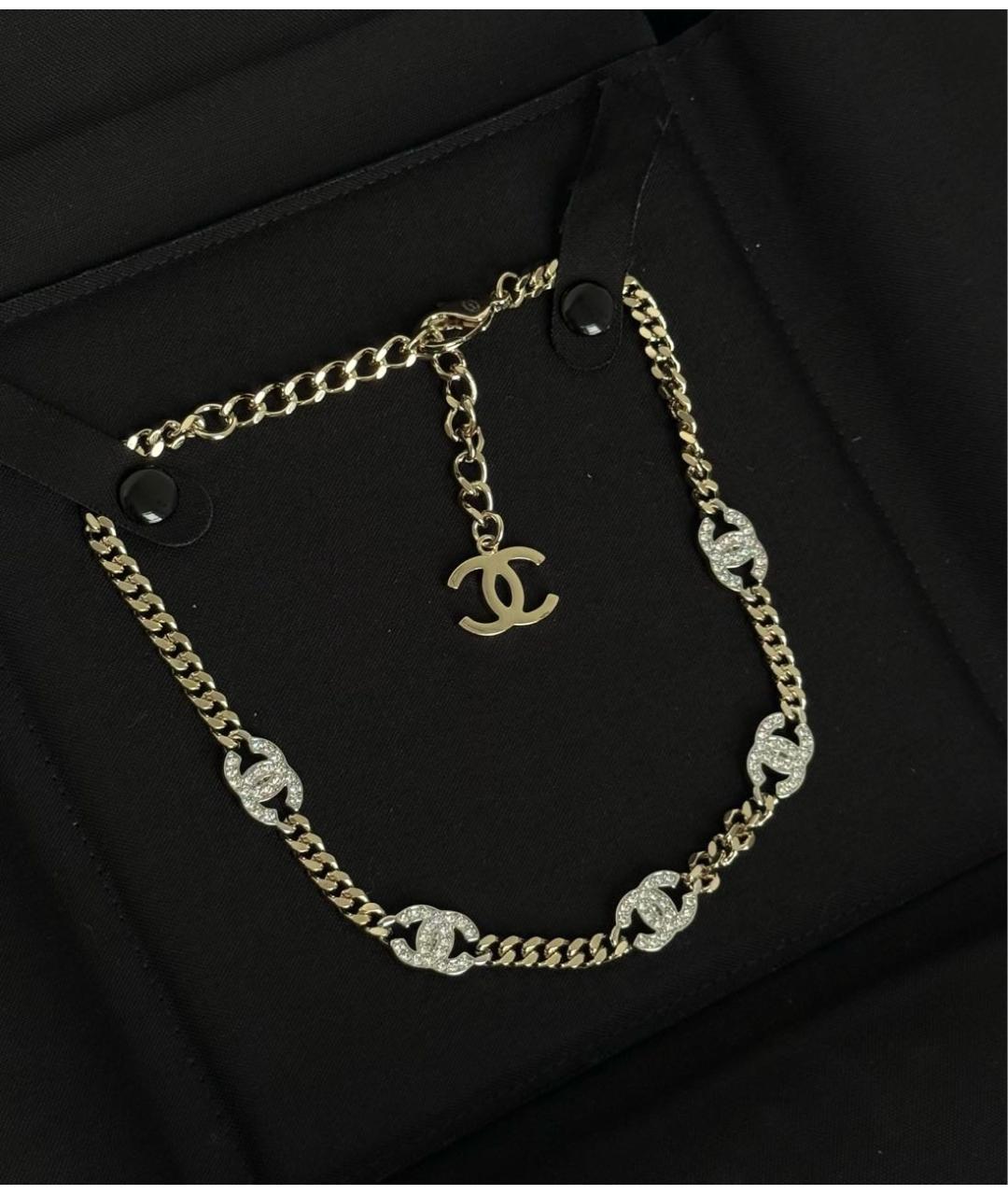 CHANEL Золотой металлический чокер, фото 2