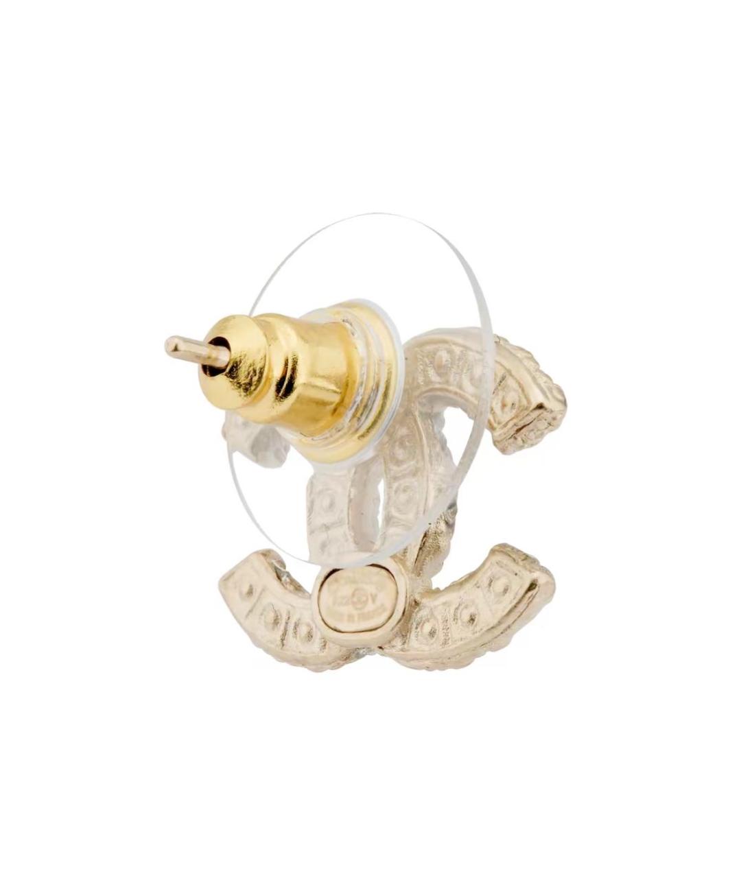 CHANEL Золотые металлические серьги, фото 3