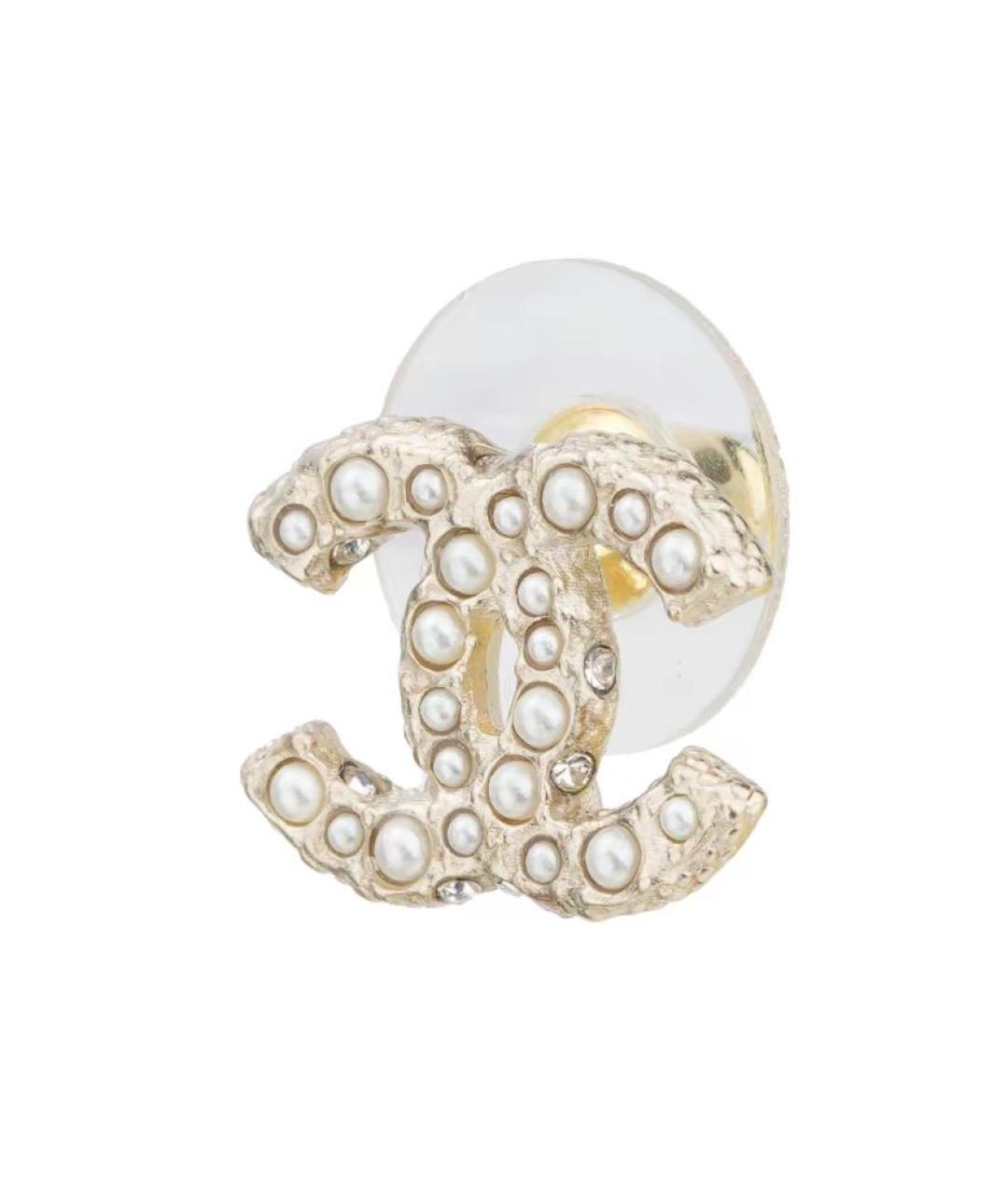 CHANEL Золотые металлические серьги, фото 4