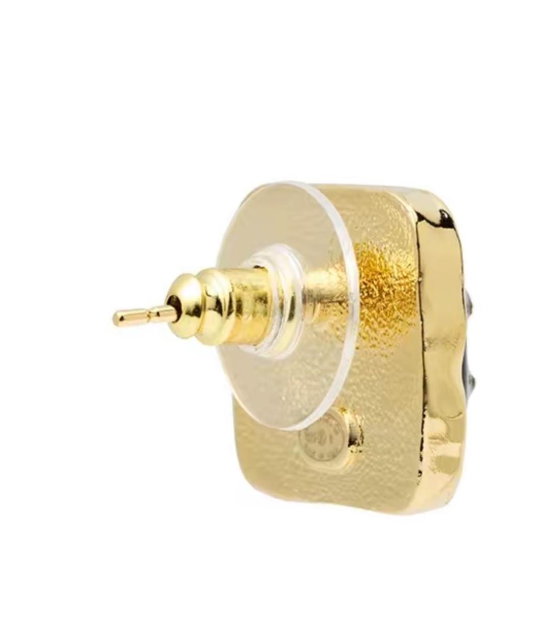 CHANEL Черные металлические серьги, фото 4