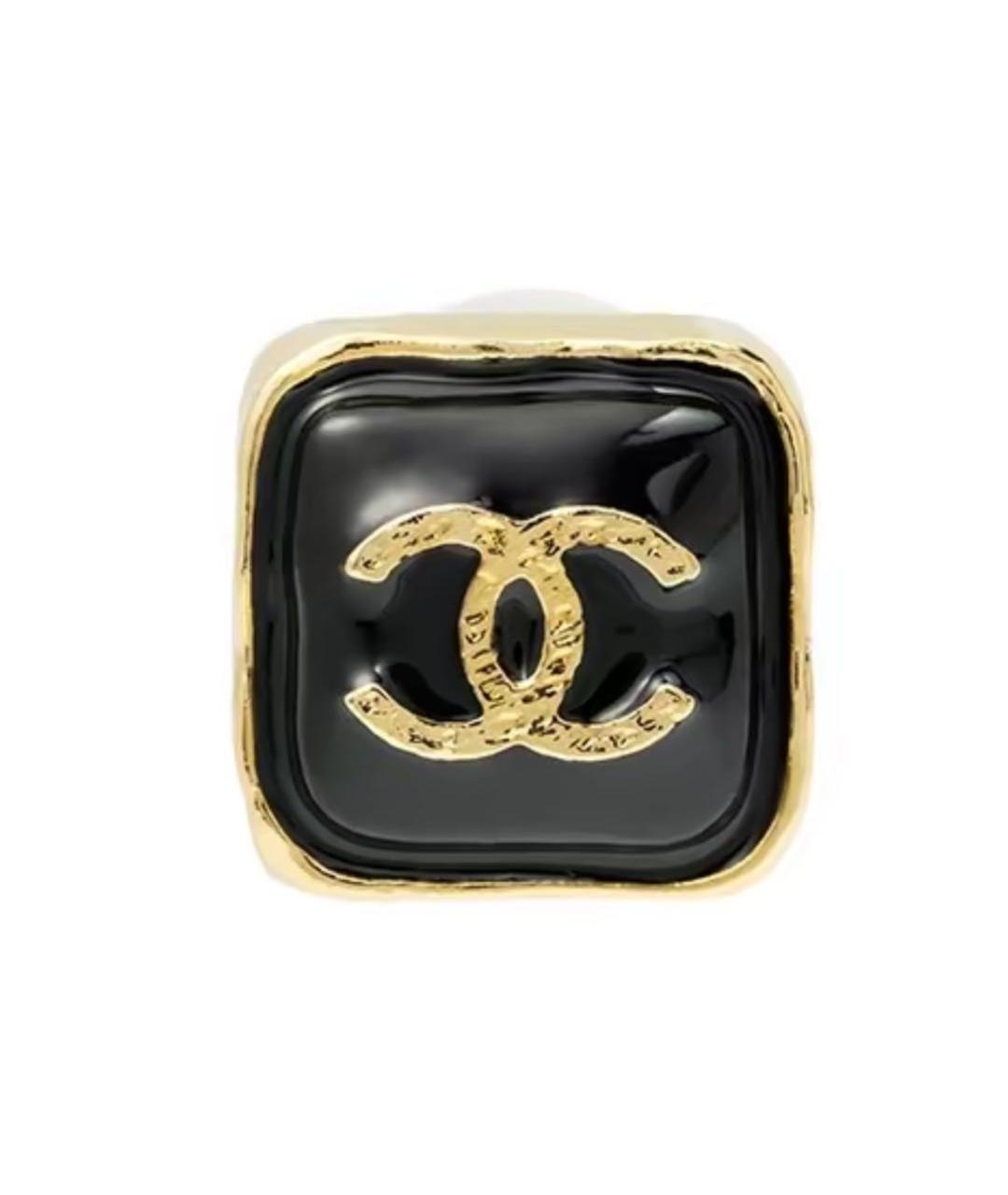 CHANEL Черные металлические серьги, фото 2