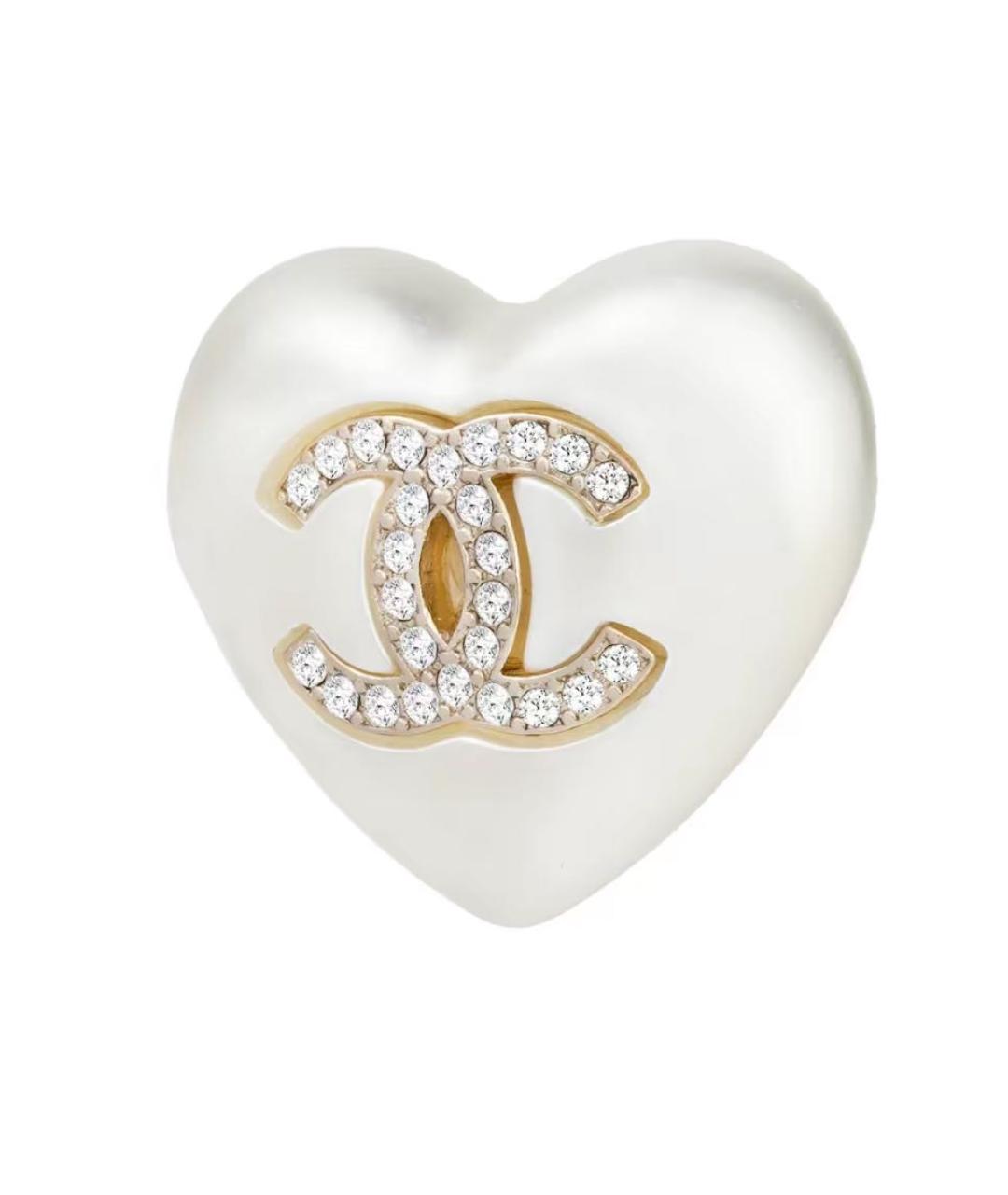 CHANEL Белые металлические серьги, фото 2