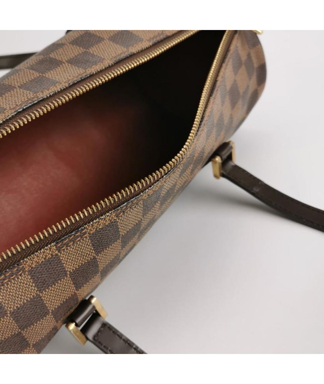 LOUIS VUITTON Коричневая кожаная сумка через плечо, фото 7