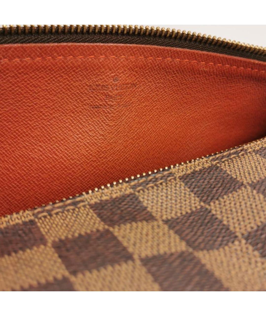 LOUIS VUITTON Коричневая кожаная сумка через плечо, фото 8