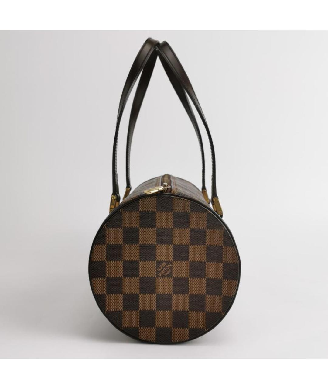 LOUIS VUITTON Коричневая кожаная сумка через плечо, фото 4