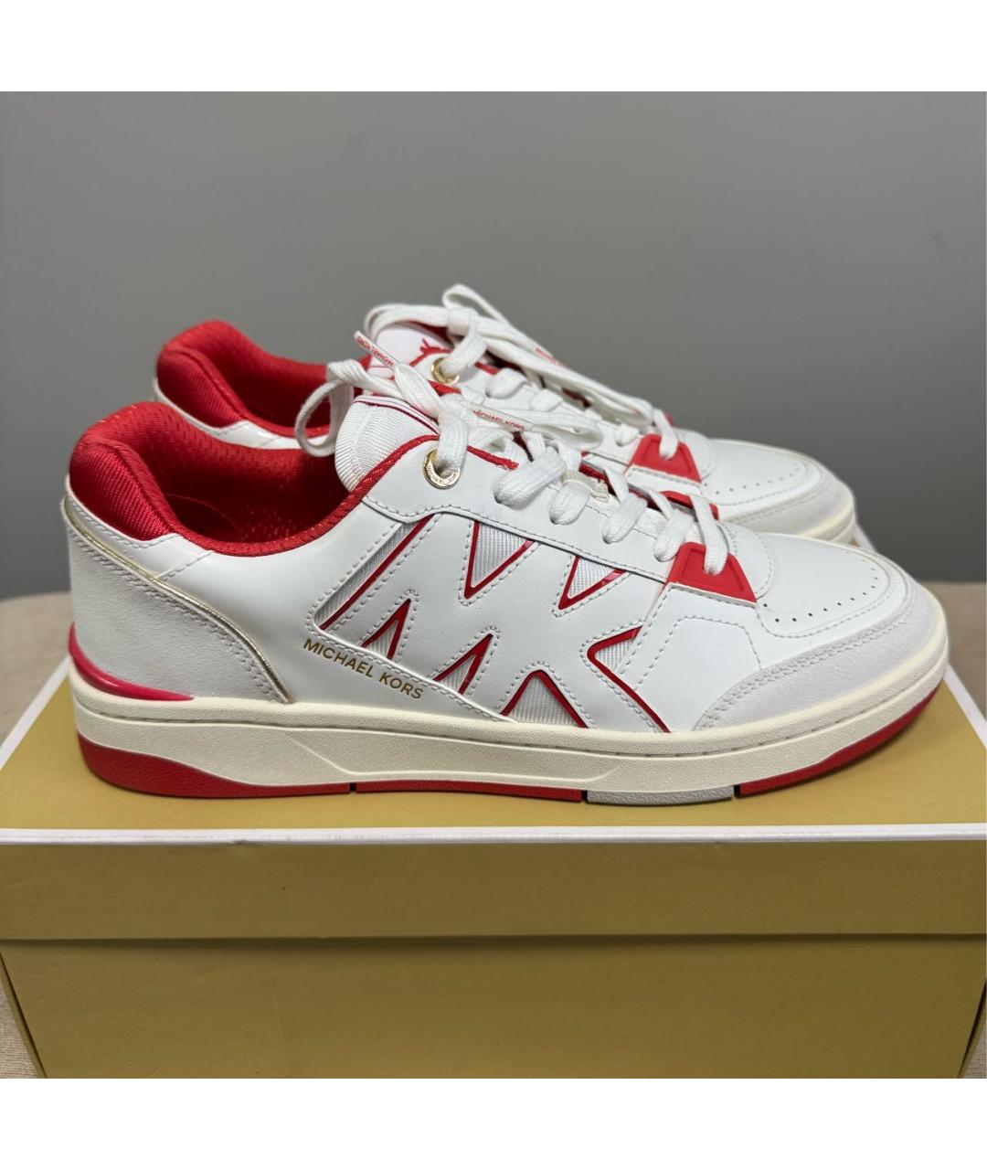 MICHAEL KORS Белые кожаные кеды, фото 5